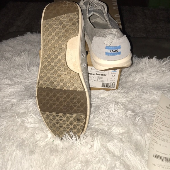 Vapor blue striped linen sneaker Toms - Picture 3 of 5